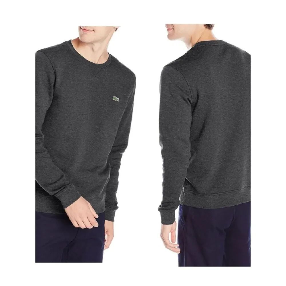 Lacoste EUC Logo Heathered Gray Crewneck Sweatshirt